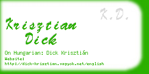 krisztian dick business card