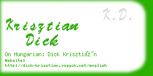krisztian dick business card